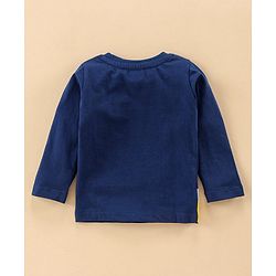 Babyhug Full Sleeves Night Suit Rocket Print - Navy Blue Light Grey