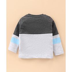Babyhug Full Sleeves Night Suit Text Print - Grey