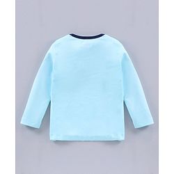 Babyhug Cotton Knit Full Sleeves Text Printed Night Suit - Blue