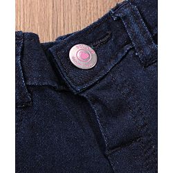 Babyhug Full Length Denim Washed Jeans - Dark Blue