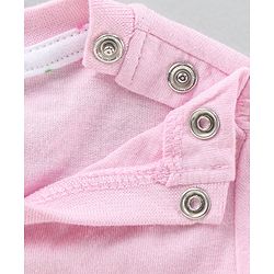 Babyhug Full Sleeves Night Suit Bunny Print - Light Pink White
