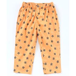 Babyhug Full Sleeves Cotton T-shirt and Pyjama Set Star Print - Mustard