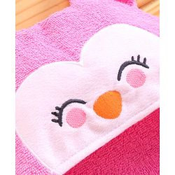 Babyhug Cotton Hooded Towel with 3D Ears - Pink