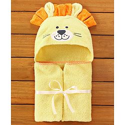 Babyhug Cotton Lion Hooded Towel - Yellow