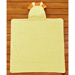 Babyhug Cotton Lion Hooded Towel - Yellow