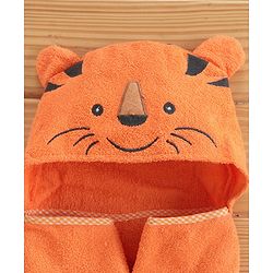 Babyhug Hooded Towel Tiger Graphic - Orange