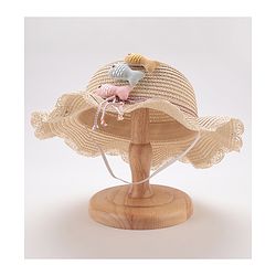Babyhug Straw Hat With Fishes Applique - Yellow