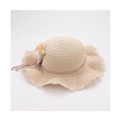 Babyhug Straw Hat With Fishes Applique - Yellow