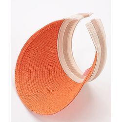 Babyhug Visor Straw Hat With Flower Patch - Orange