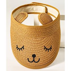 Babyhug Face Design Straw Hat - Brown