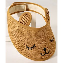 Babyhug Face Design Straw Hat - Brown