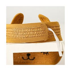 Babyhug Face Design Straw Hat - Brown