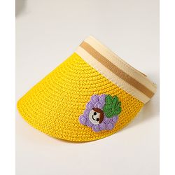 Babyhug Grapes Embroidered Straw Hat - Yellow