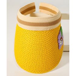 Babyhug Grapes Embroidered Straw Hat - Yellow