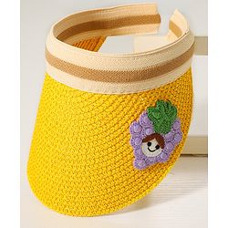 Babyhug Grapes Embroidered Straw Hat - Yellow
