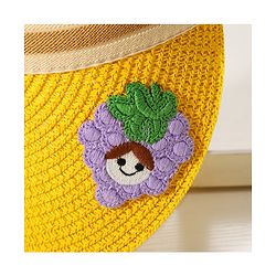 Babyhug Grapes Embroidered Straw Hat - Yellow