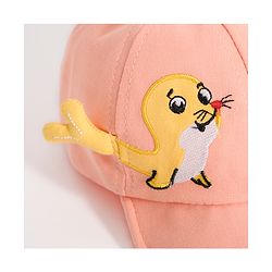 Babyhug Seal Embroided Baseball Cap - Peach (Text Color May Vary)