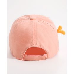 Babyhug Seal Embroided Baseball Cap - Peach (Text Color May Vary)