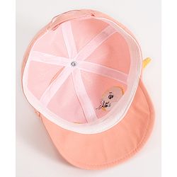 Babyhug Seal Embroided Baseball Cap - Peach (Text Color May Vary)