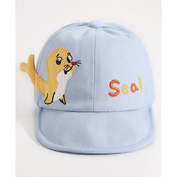 Babyhug Seal Embroided Baseball Cap - Blue