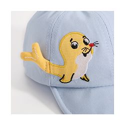 Babyhug Seal Embroided Baseball Cap - Blue
