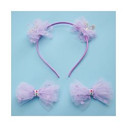 Babyhug Free Size Hair Accessories Combo with Stone & Pearl Applique - Purple