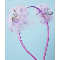 Babyhug Free Size Hair Accessories Combo with Stone & Pearl Applique - Purple