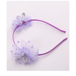 Babyhug Free Size Hair Accessories Combo with Stone & Pearl Applique - Purple