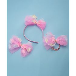 Babyhug Hair Accessories Sets Free Size Combo Pack Of 3 - Pink