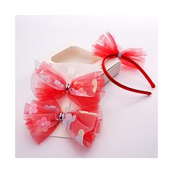Babyhug Hair Accessories Sets Free Size Combo Pack Of 3 - Red