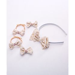 Babyhug Hair Accessories  Free Size Combo Pack Of 5 - White