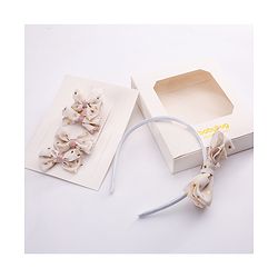 Babyhug Hair Accessories  Free Size Combo Pack Of 5 - White