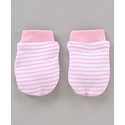 Babyhug 100% Cotton Cap Mittens & Booties Set Pink - Diameter 11 cm