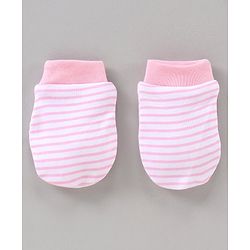 Babyhug 100% Cotton Cap Mittens & Booties Set Pink - Diameter 11 cm