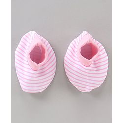 Babyhug 100% Cotton Cap Mittens & Booties Set Pink - Diameter 11 cm