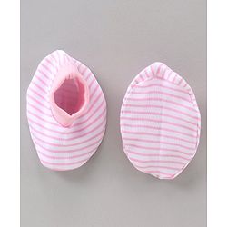 Babyhug 100% Cotton Cap Mittens & Booties Set Pink - Diameter 11 cm