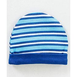 Babyhug 100% Cotton Cap Mittens & Booties Set Blue - Diameter 11 cm