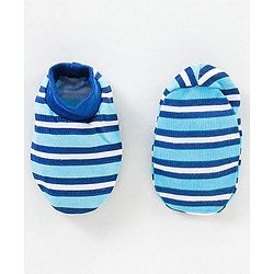 Babyhug 100% Cotton Cap Mittens & Booties Set Blue - Diameter 11 cm