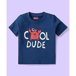 Babyhug Half Sleeves Tees Pack of 3 - Light & Dark Blue Multicolour