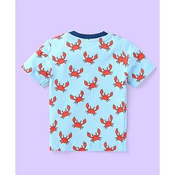 Babyhug Half Sleeves Tees Pack of 3 - Light & Dark Blue Multicolour