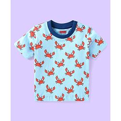 Babyhug Half Sleeves Tees Pack of 3 - Light & Dark Blue Multicolour