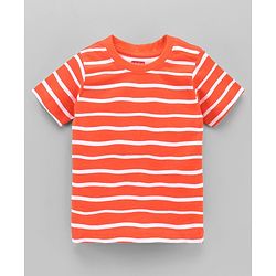 Babyhug Half Sleeves Tees Sea Animals Print Pack of 3 - Orange Sky Blue White