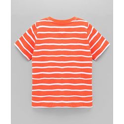 Babyhug Half Sleeves Tees Sea Animals Print Pack of 3 - Orange Sky Blue White