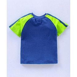 Babyhug Half Sleeves T-Shirts Text & Stripes Print Set of 2 - Blue