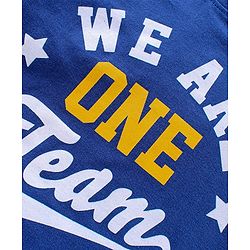 Babyhug Half Sleeves T-Shirts Text & Stripes Print Set of 2 - Blue