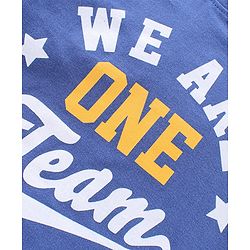 Babyhug Half Sleeves T-Shirts Text & Stripes Print Set of 2 - Blue