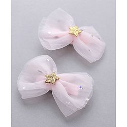 Babyhug Free Size Bow Applique Hair Accessories Set of 3 - Pink