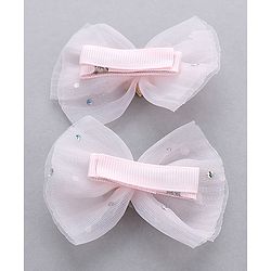 Babyhug Free Size Bow Applique Hair Accessories Set of 3 - Pink