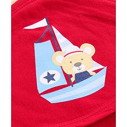 Babyhug Knit Terry Towel Solid Pack Of 2 - Blue and Red