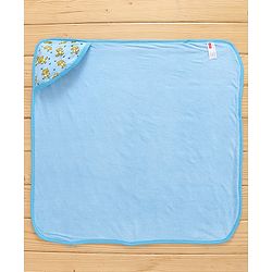 Babyhug Cotton Hooded Towels Tiger Print Pack of 2 - Yellow and Blue